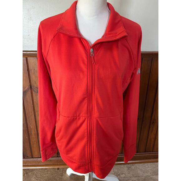 Eddie Bauer First Ascent Womens Red Orange Full‎ Zip Sweatshirt Jacket Large - Picture 1 of 8
